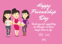 Friendship Day card Postcard template