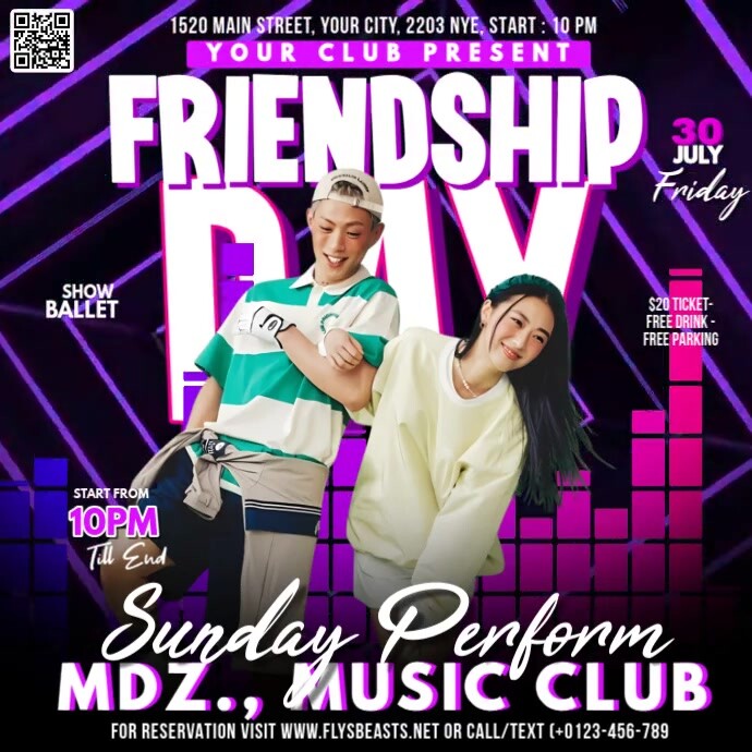 Friendship day Celebration Instagram Plasing template