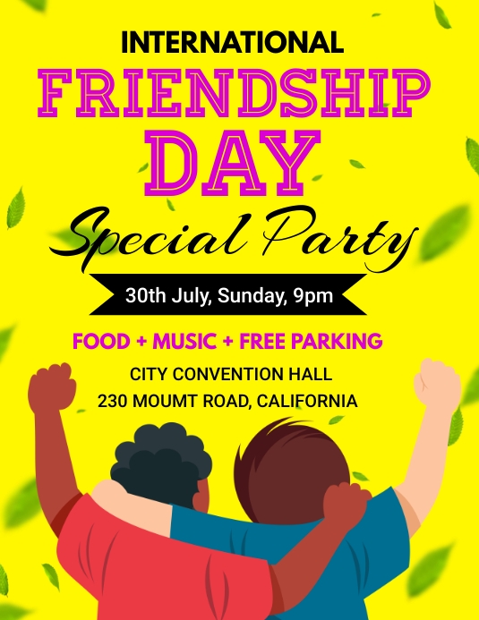 friendship day Ulotka (US Letter) template