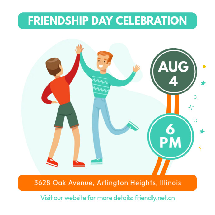 Friendship Day instagram illustration poster template
