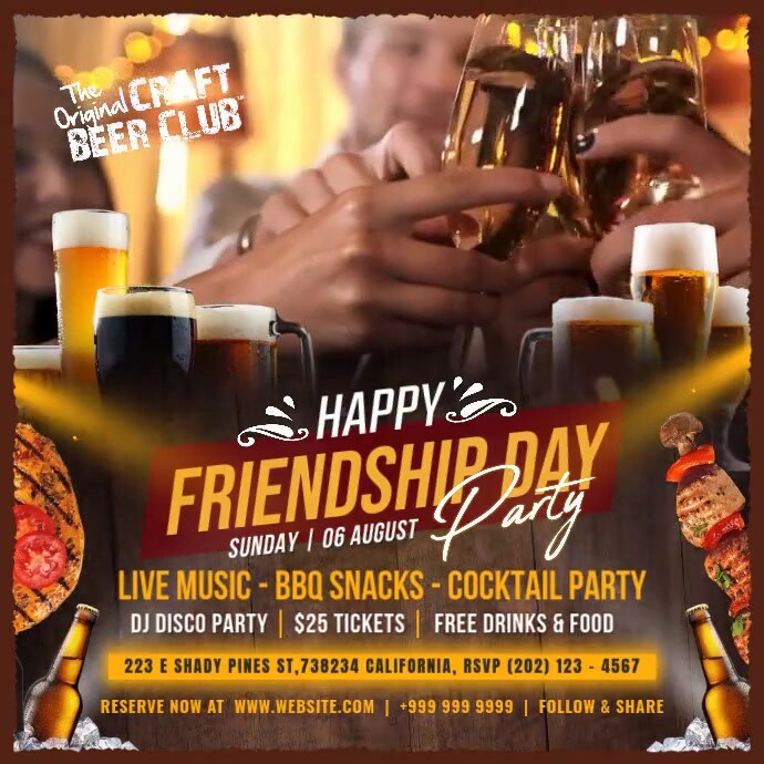 Ad For Friendship Example Friendship Day Party Ad Post Template | PosterMyWall