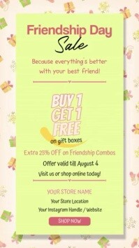 Friendship Day Sale Cute Instagram Story Template