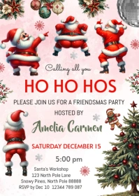 Friendsmas Funny Invitation A6 template