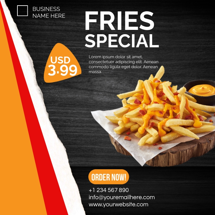 Copy of fries menu PosterMyWall