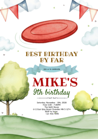 Frisbee Party Invitation A6 template