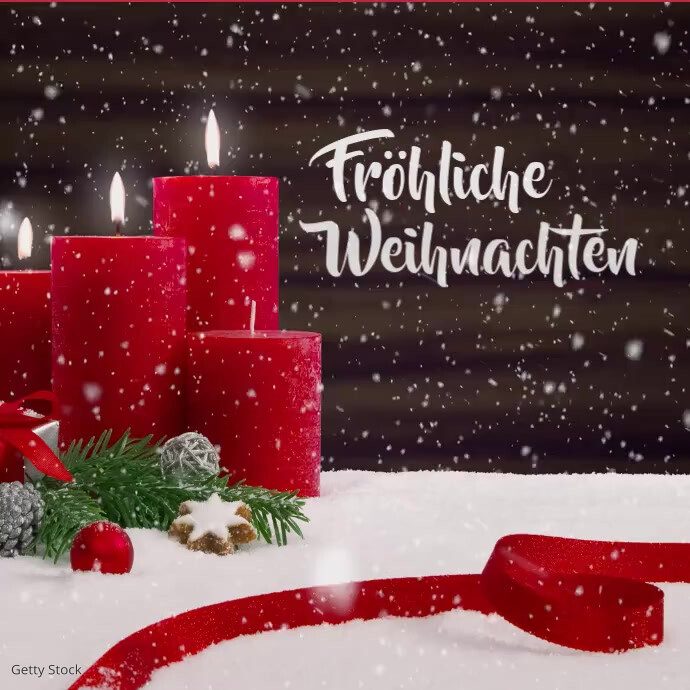 Frohe Weihnachten Video Merry christmas Card สี่เหลี่ยมจัตุรัส (1:1) template