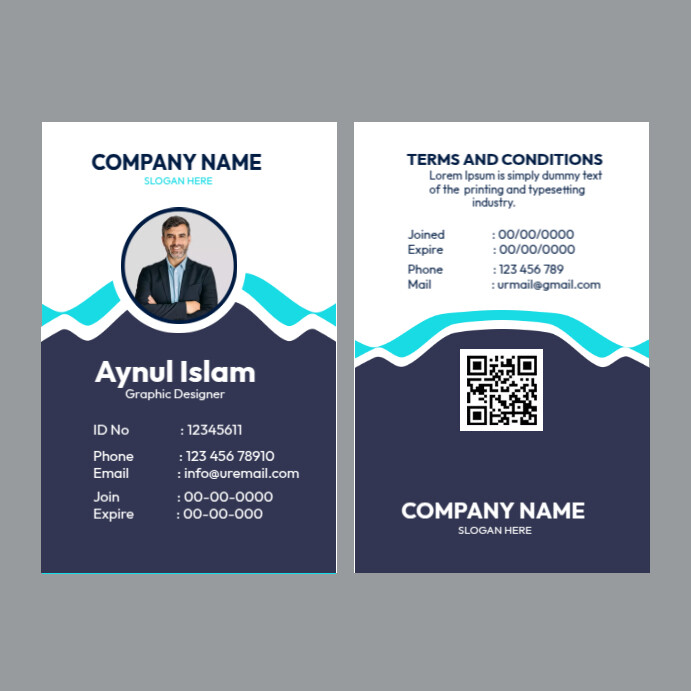 Front And Back ID Template | PosterMyWall