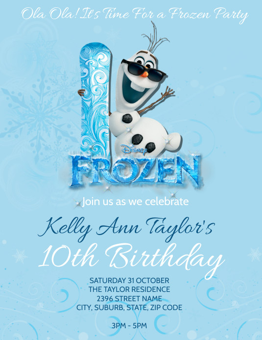 Frozen 2 Olaf Party Invitation Template Postermywall Frozen 2 Olaf Party Invitation Template Postermywall
