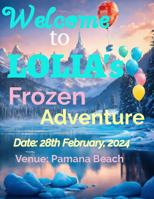 Frozen Birthday Folheto (US Letter) template