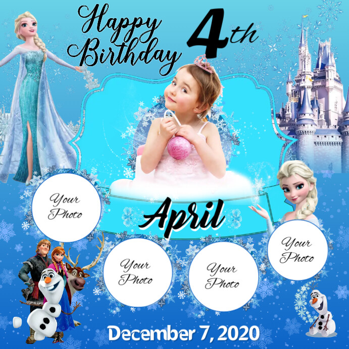 Frozen Birthday Template PosterMyWall