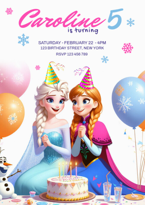 frozen birthday invitation (1) A4 template