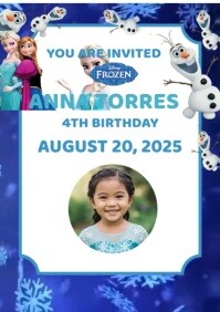 Frozen Birthday Invitation A4 template