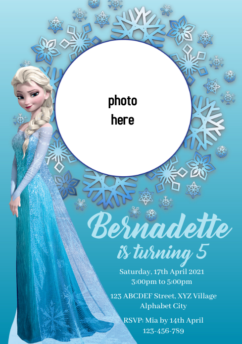 frozen birthday invitation template postermywall