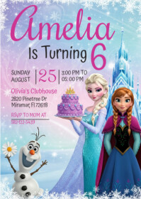 Frozen Birthday Invitation A6 template