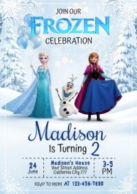 Frozen Birthday Invitation A5 template