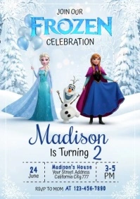 Frozen Birthday Invitation A5 template