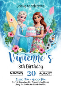Frozen Birthday Invitation A6 template