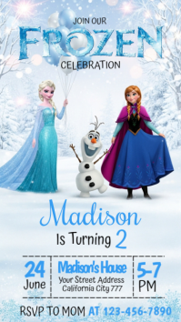 Frozen Birthday Invitation История на Instagram template