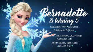 Frozen Birthday Invitation Facebook Cover Video (16:9) template