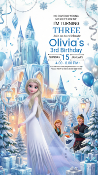 Frozen Birthday Invitation История на Instagram template