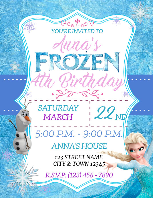 Frozen Birthday Invitation Template Postermywall Frozen Birthday Invitation Template Postermywall