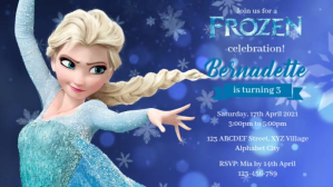 สีน้ำเงิน Frozen Birthday Celebration Facebook-covervideo Template