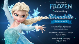 สีน้ำเงิน Frozen Birthday Celebration Facebook-covervideo Template