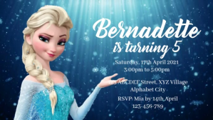 สีม่วง Frozen-themed Birthday Invitation Facebook-covervideo Template