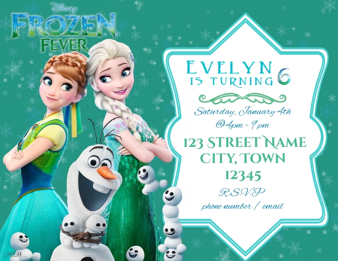 frozen birthday invitation Pamflet (Letter AS) template