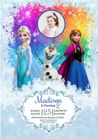 Frozen Birthday Invitation A6 template