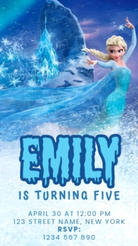 Frozen Birthday Template Historia de Instagram