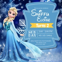 Frozen Birthday Theme Pos Instagram template