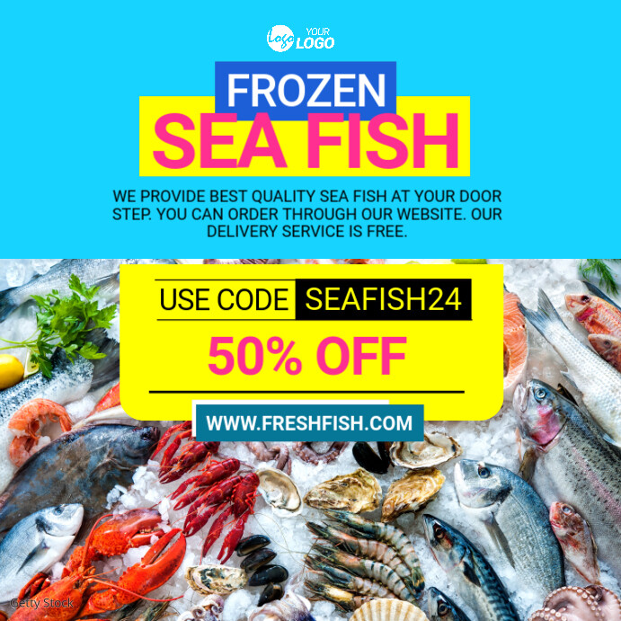 Frozen Fish Sale Ad Template | PosterMyWall