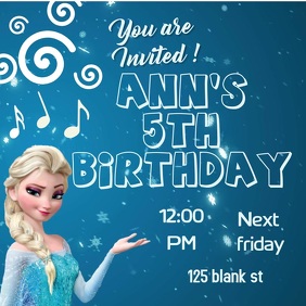 5 630 Frozen Birthday Invitation Customizable Design