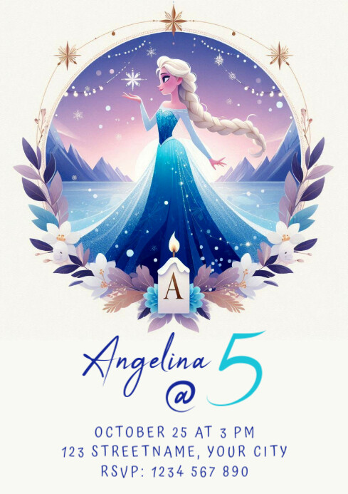 Frozen kids birthday A4 template