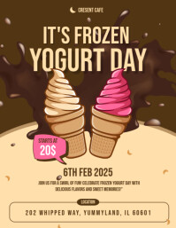 Frozen yogurt day special offer template Folder (US Letter)