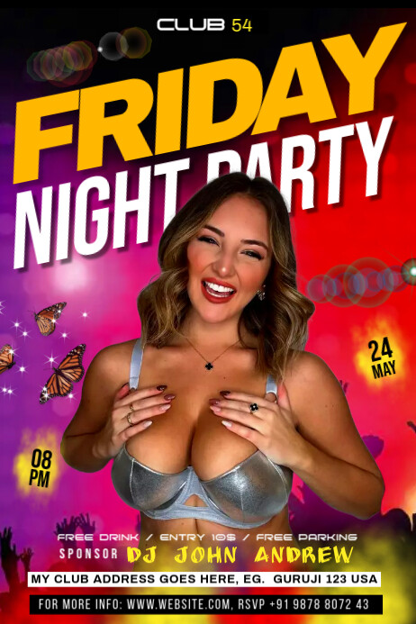 Fruiday Night  Poster template
