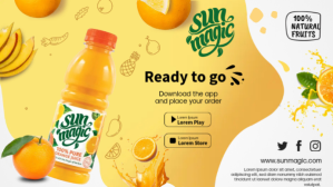 橙色 Natural Juice Promotion Facebook Cover Video Template