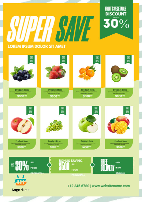 Fruit Discount Poster Template PosterMyWall