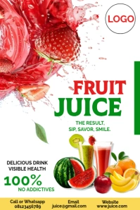 Fruit juice flyer design Pinterest-afbeelding template