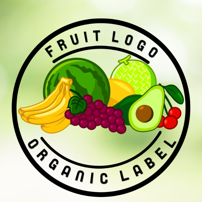 Fruit Organic Logo Logotyp template