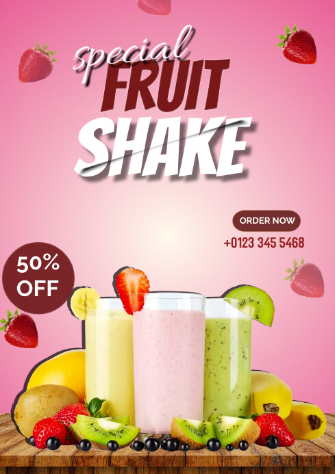 Fruit Shake Menu Flyer Template | PosterMyWall