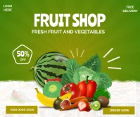 Fruit Shop Square Ad Template Rectángulo Grande