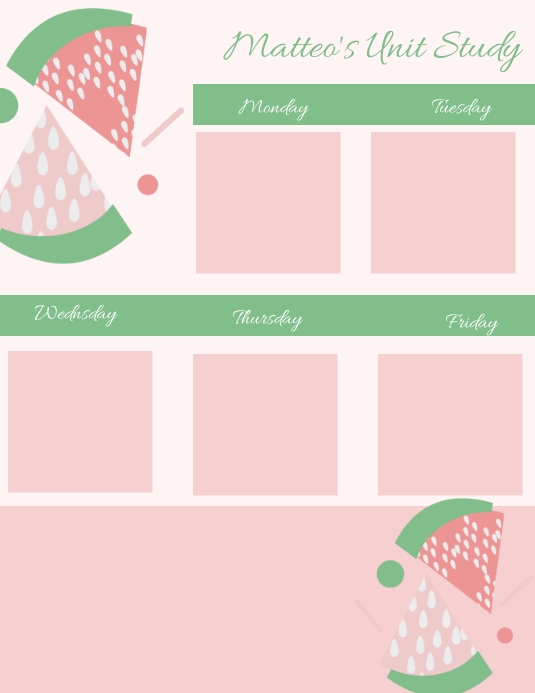 Fruit Unit Study Lesson Plan Templates (1) | PosterMyWall