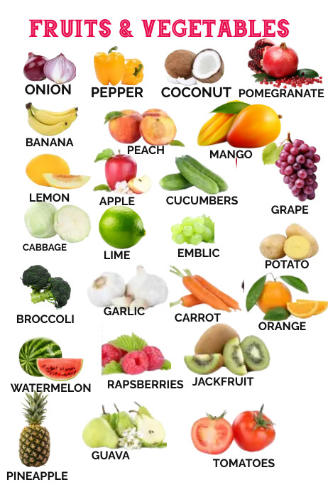 Fruits & vegetables Poster template
