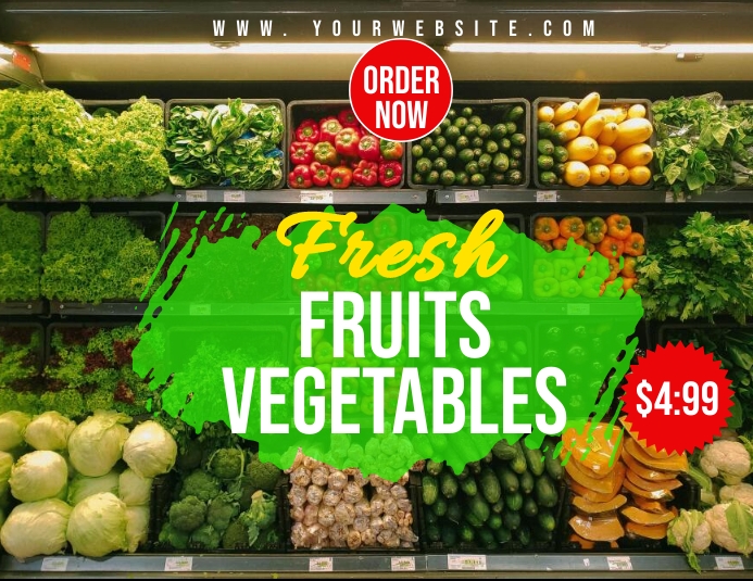 fruits and vegetables Flyer (Letter pang-US) template