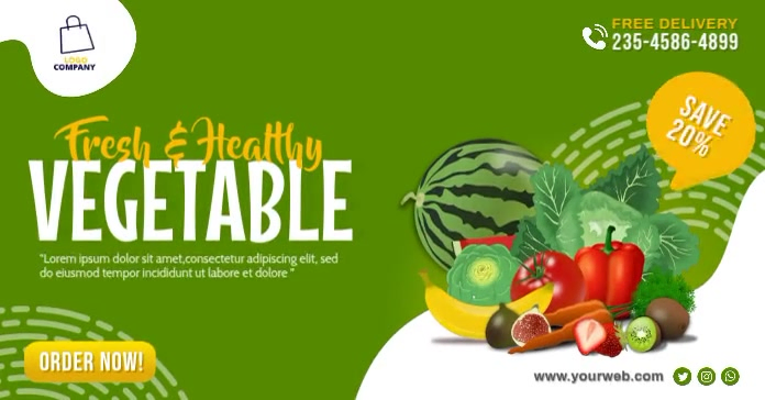 Fresh Vegetable Promotion Template | PosterMyWall