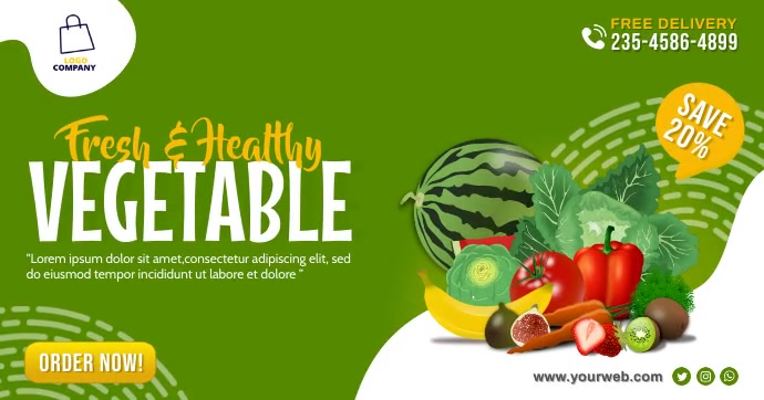 Fruits and vegetables promotion facebook shar template