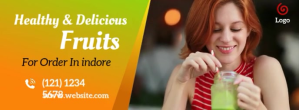Fruits and vegetables social media post Facebook-coverfoto template