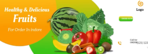 Fruits and vegetables social media post Facebook Omslag Foto template